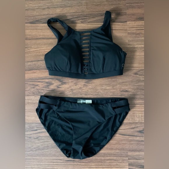 CALIA Black Bikini High Neck Sports Style - Picture 2 of 6